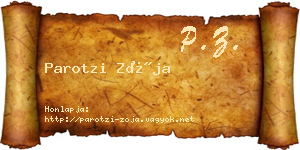 Parotzi Zója névjegykártya